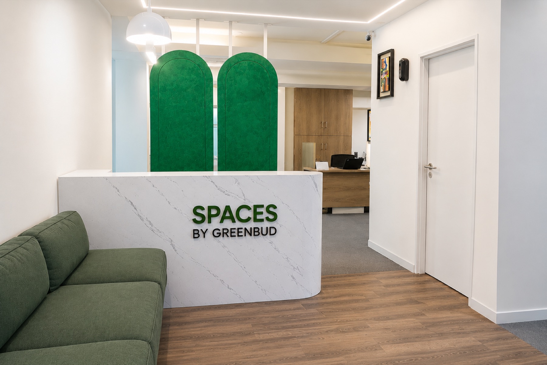Reception area at Spaces by Greenbud