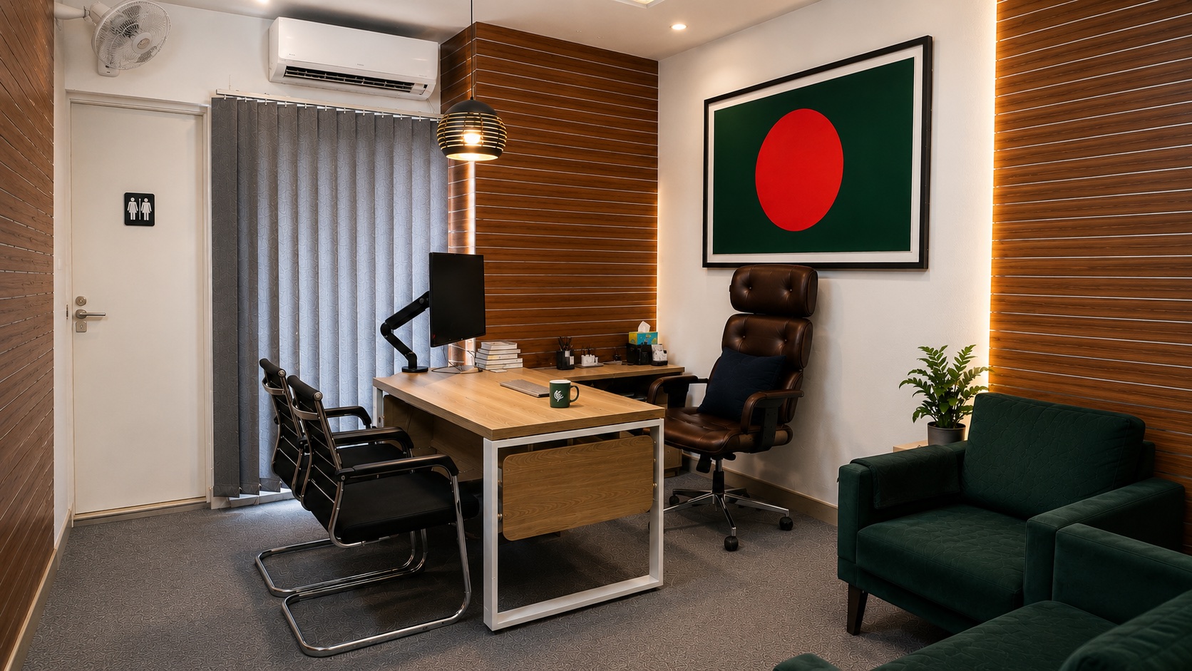 Private executive cabin at Spaces by Greenbud
